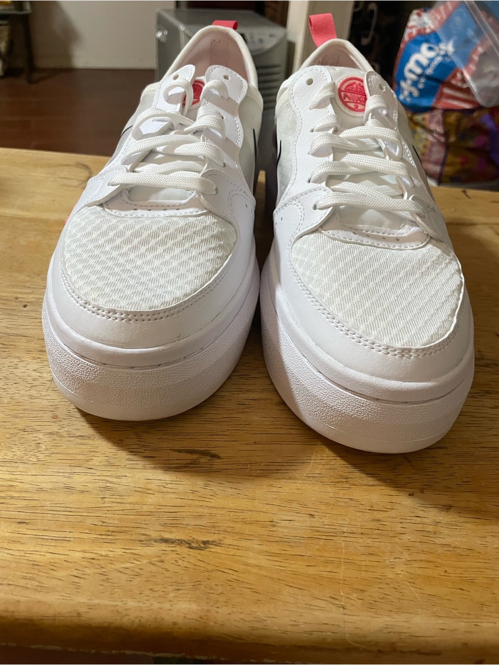 Nike Court Vision Alta TXT sneaker White Black Sea Coral Athletic SHOE Lace Up 9 - Picture 12 of 16